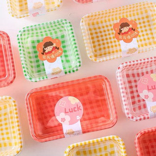 Hộp nhựa caro Tiramisu trang trí quà tặng handmade