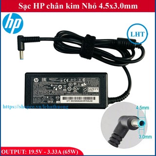 SẠC Laptop HP 19.5V - 3.33A (65W) chân kim Nhỏ 4.5x3.0mm - đường kính đầu sạc 4.5mm