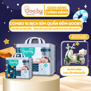  Combo 16 bịch Tã/bỉm quần Gooby Premium-Chuyên gia bỉm đêm, chống trào, size M/L/XL/XXL