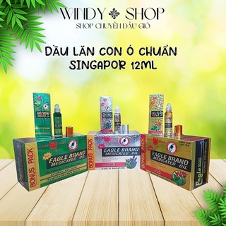 Dầu gió dầu lăn con ó chuẩn singapor xanh/trắng/vàng chai lăn 12ml