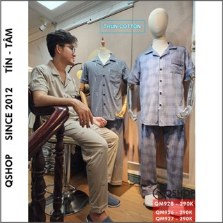 Tổng hợp pijama nam thun cotton tay ngắn quần dài pijama quà tặng người lớn pijama trung niên QSHOP