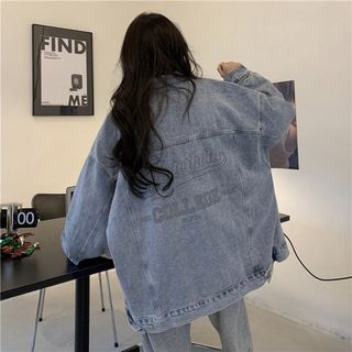  Áo khoác jean ulzzang denim nữ hottrend áo khoát jacket nữ dài tay form rộng Hàn Quốc 6039 