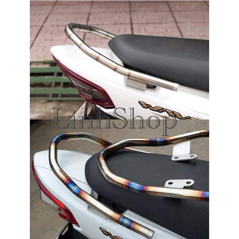 Tay xách cảng sau inox trắng khò titan tay sách Wave 110- wave 100- wave 50cc, Wave RSX