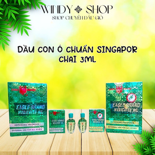 DẦU GIÓ {LỐC 12 CHAI 3ML} DẦU XANH CON Ó CHUẨN SINGAPORE CHAI 3ML_CHÍNH HÃNG