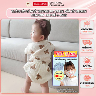 YM32- Quần lót bí ngô bo chun Yangmi hoạ tiết hoạt hình đáng yêu quần chip vải xô muslin mềm mịn cho bé 5-15kg