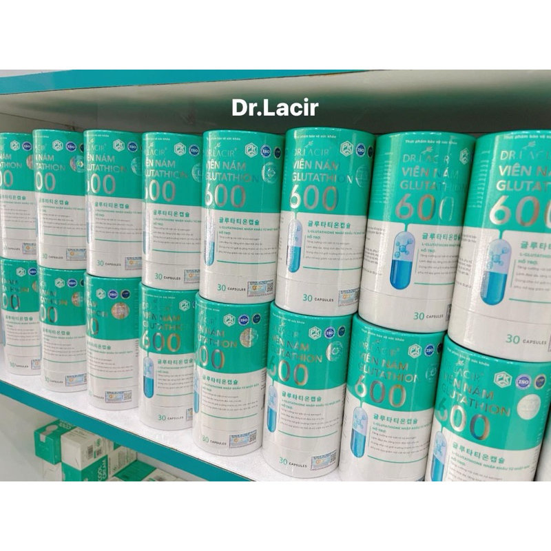 [Chính hãng] Viên Uống Glutathione 600 Drlacir Hộp 30 viên,Giúp trắng da,ngừa nám,hạn chế lão hoá da,cân bằng nội tiết