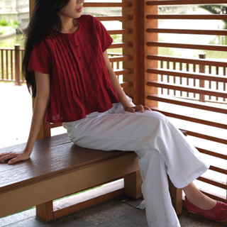 áo kiểu xếp li Kio Top ( chất linen)