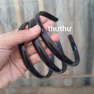 Bờm cài tóc nhựa mềm màu đen (bản 1p5)