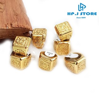 Nhẫn nam đúc nguyên khối có mặt khắc hình rồngKC.