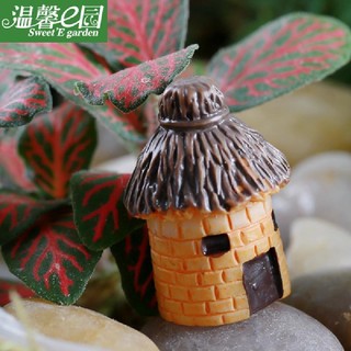 Mô hình nhà chòi, nhà rơm nhỏ | Phụ kiện trang trí tiểu cảnh sen đá, xương rồng