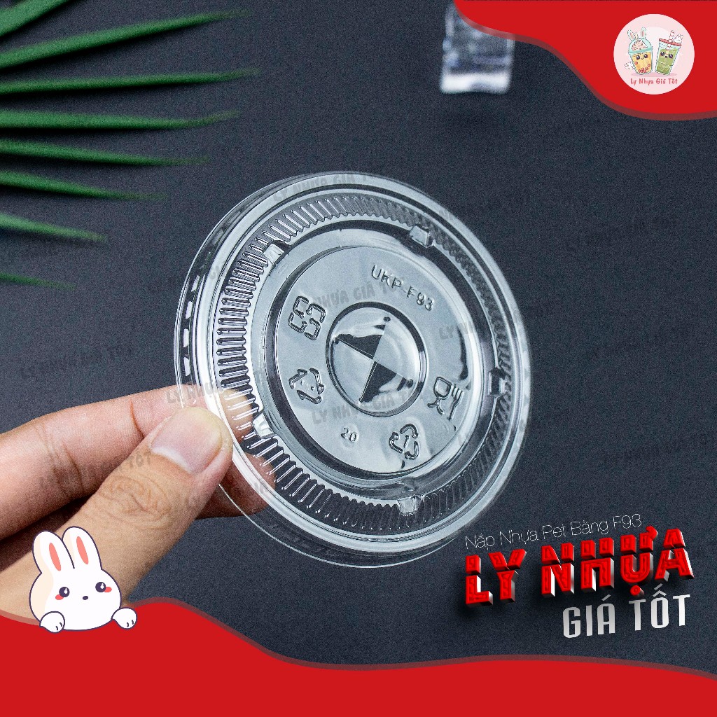 Set 100 cái Nắp Bằng UKP phi 93mm. Dành cho ly nhựa PET miệng ly phi 93.