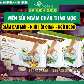 Viên Sủi Ngâm Chân Thảo Dược Dạng Nén Anherbal Giúp Giảm Đau Khử Mùi Hôi Chân Ngủ Ngon Combo 3 Hộp (Hộp 24 Viên)