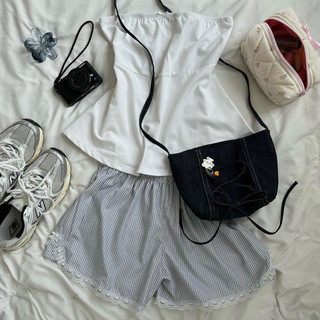 Ribbon tube top - áo ống đính nơ