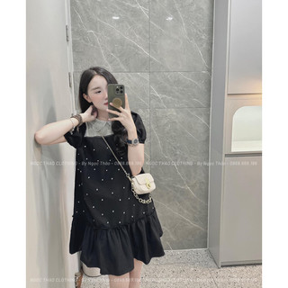 Váy xuông vân cổ đá