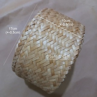 Cóm khẩu, Ép khẩu, Cóng khẩu hộp giỏ đựng cơm xôi bằng tre đan của dân tộc Thái [Nan trắng - Hàng Đẹp]