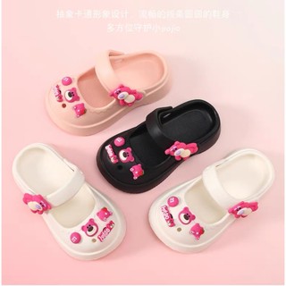  Giày sục bé gái - Dép sandal nhựa eva đúc liền đế gắn sticker Gấu dâu LOTSO - KUROMI 2763D 