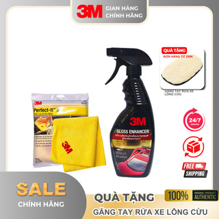 [SSPIC199K - GIẢM 10% ]Combo Chai Xịt Tăng Độ Bóng Sơn 3M™ 39034 LT 400ml Và Khăn Lau Xe Chuyên Dụng 3M 32 x 36 cm