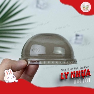  50 Nắp Cầu phi 93mm màu đen. Dành cho ly nhựa PET miệng ly phi 93. 