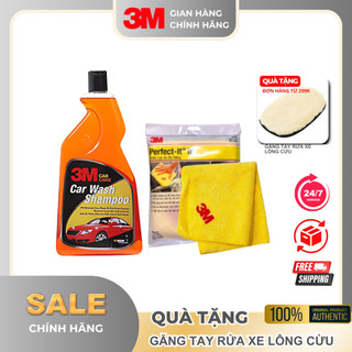 Combo Xà bông rửa xe 3M™ 1 lít + Khăn lau xe hơi chuyên dụng 50400