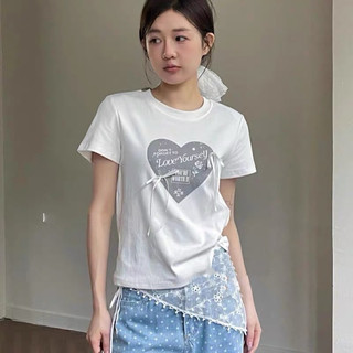 ÁO THUN BABY TEE IN TRÁI TIM ĐÍNH NƠ SIÊU HẤP DẪN BBT TIMXAM