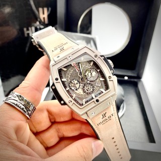 Đồng Hồ Nam @hublot Sapphire H065 Chạy full kim Viền trơn nhám Máy Pin Nhật Chronograp