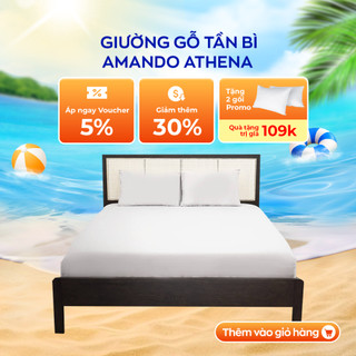 Giường gỗ Tần Bì Amando Athena hạn chế mối mọt, chống va đập tốt, độ bền bỉ cao, hỗ trợ lắp đặt Hà Nội, Hồ Chí Minh