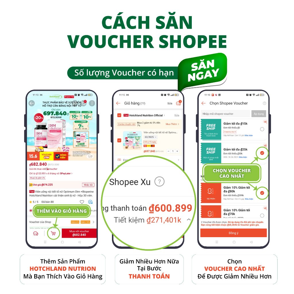 [DATE 02/2025] Viên uống nội tiết tố nữ Optimum Dim +Bioperine Hotchland Nutrition cải thiện sinh lý nữ - Hộp 30 viên.