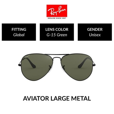 Mắt Kính RAY-BAN Polarized Aviator Large Metal - RB3025 - 002/58 - 62 mm - Kính mát
