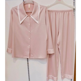 Bộ đồ ngủ lụa, bộ đồ pyjama lụa ngoc trai tiểu thư (BN04) ⚡️FREESHIP⚡️