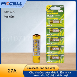 Vỉ 5 viên pin alkaline 12v a27 27a dùng cho remote cửa cuốn , chuông cửa , remote ô tô ...