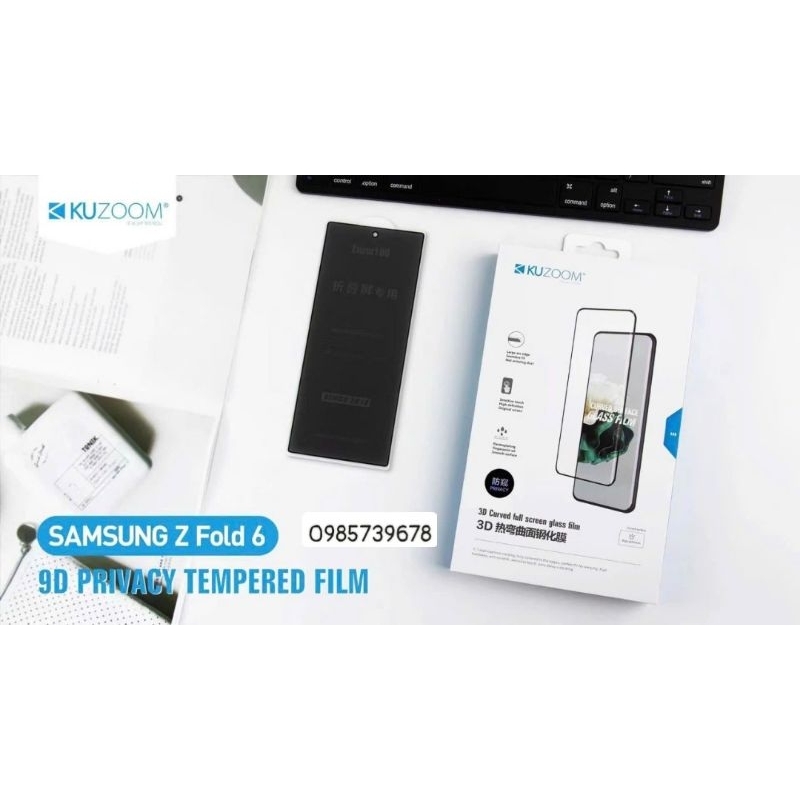 Kính cường lực chống nhìn trộm Z fold 6  chính hãng kuzoom
