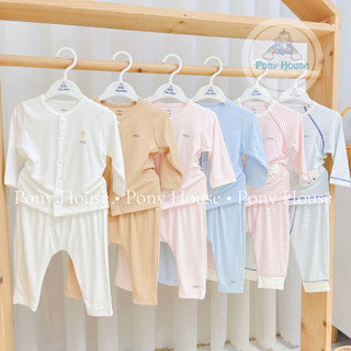 Bộ Quần Áo Dài Tay Nous Cài Thẳng (Cài Giữa) Chất Liệu Nu Petit Size Cho Bé 0-3 Tháng Đến 9-12 Tháng (0M-3M-6M-9M-12M)