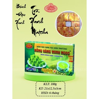 Bánh Đậu Xanh Matcha Trà Xanh Rồng Vàng Minh Ngọc 180g - Đặc Sản Hải Dương