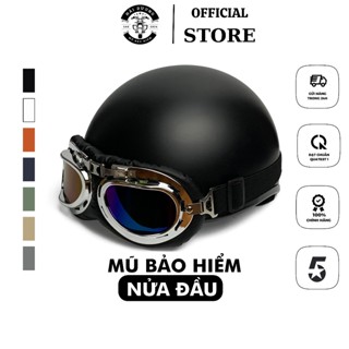 Mũ bảo hiểm nửa đầu Sundy Helmet, Classic, Freesize (55-59cm) nhiều màu sắc thời trang, cá tính, kèm kính UV, phi công