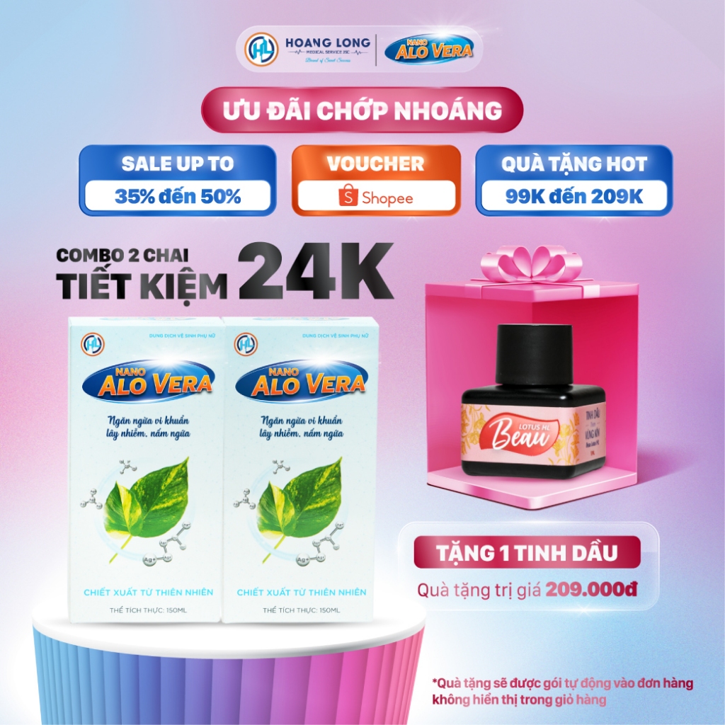 Dung Dịch Vệ Sinh Nano AloVera Chai Lớn (150ml) - Hỗ Trợ Điều Trị Viêm Nhiễm Phụ Khoa Nam Nữ Women