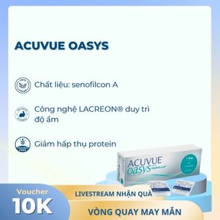 Kính áp tròng Acuvue Oasys 1Day with Hydraluxe, lens trong suốt dùng 1 ngày - Lens Optic