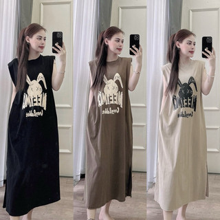 Váy thun cottong balo hình thỏ mềm mát có túi sườn