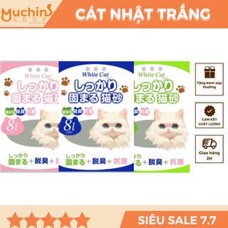   Cát Nhật Trắng 8L Siêu Khử Mùi, Vón Cục, Ít Bụi - Cát Vệ Sinh Cho Mèo Đất Sét Cao Cấp | Muchinshop