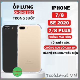 Ốp cho iphone 7 / 8 / 7 plus / 8 plus - dẻo trong chống sốc bảo vệ camera