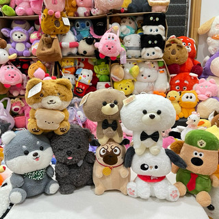 Gấu bông cún, cún đeo yếm, bichon dog, husky, bizer, pug, ôm bánh mì gối,..