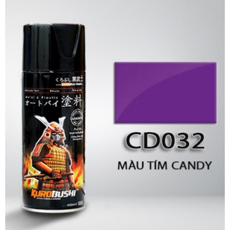 Sơn xịt Samurai CD032 tím Candy (Để ra đúng màu cần sơn trên nền bạc)