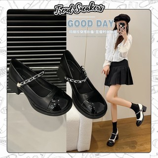  Giày Cao Gót Nữ Đế Cao 5cm QCCC J86,Giày Cao Gót Mary Jane Da Bóng Tiểu Thư Hot Trend 