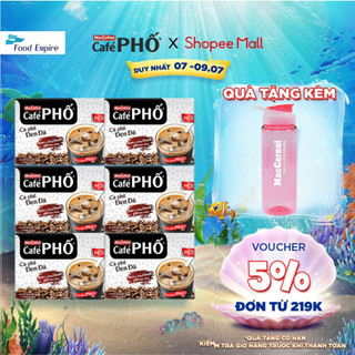 Combo 6 Hộp Cà phê Phố Đen Đá - Maccoffee (hộp 10 gói x 16g)