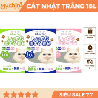   HỎA TỐC   16L - 8KG  Cát Nhật Trắng 16L Siêu Khử Mùi Vón Cục Ít Bụi -Cát Vệ Sinh Cho Mèo Đất Sét Cao Cấp | Muchinshop 