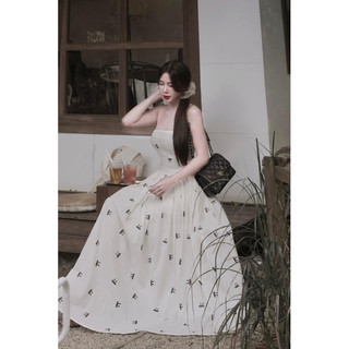 Váy đầm maxi dáng xuông có hoa nhí đi biển đi chơi siêu xinh