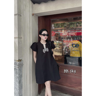Váy tm đính nơ ngực sm