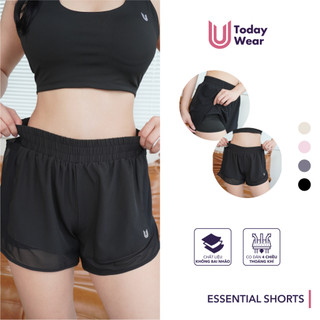 Quần đùi thể thao nữ Essential Short Today U Wear lưng thun tập gym chạy bộ