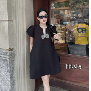 Váy tm đính nơ ngực sm