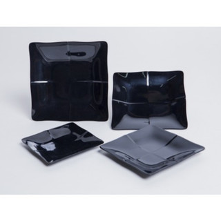 Dĩa vuông nhựa melamine màu đen