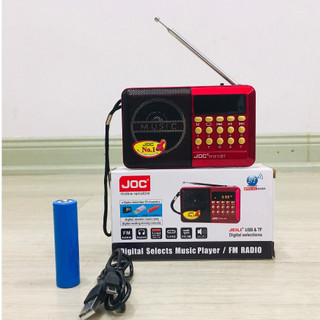 Đài Radio Fm Cho Người Già JOC -1011BT, Máy Nghe Nhạc Mini Bluetooth Mp3-Usb-Thẻ Nhớ, Quà 1 Pin Sạc